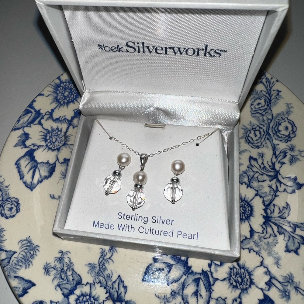 Sterling Silver Necklace and Earring Set